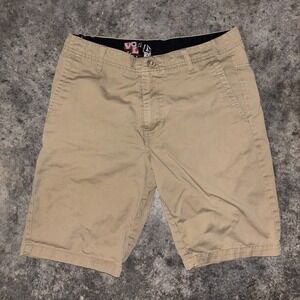 Volcom Genuine Shorts Chino Shorts Mens 32 Tan Cotton Performance Slash Pockets